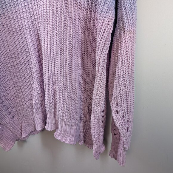 Storia Purple Sealed With A Kiss Ombre Sweater Size Small Oversized Pastel Comfy - Picture 11 of 11